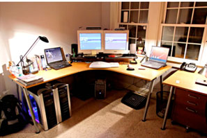 a clean dual monitor setup