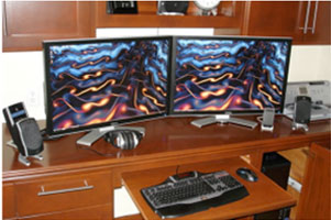 nice and clean dual 30 inch monitors